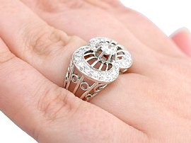 Geometric Diamond Ring Wearing Hand