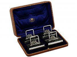 Set of Four Sterling Silver Menu Holders