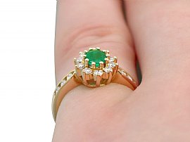 Vintage Emerald Ring on Finger