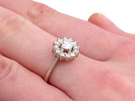 1940s Diamond Cluster Ring on Hand