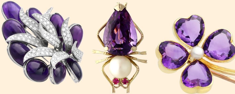 amethyst brooches for sale