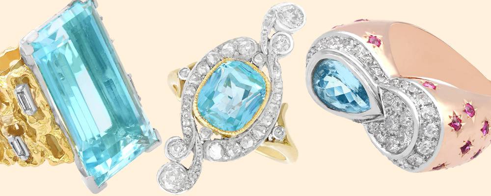 Aquamarine Cocktail Ring for Sale