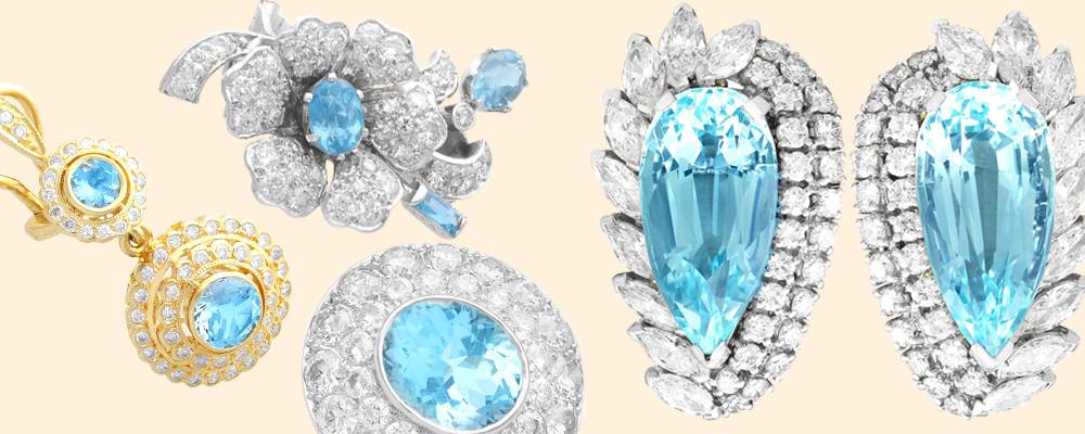 aquamarine earrings for sale