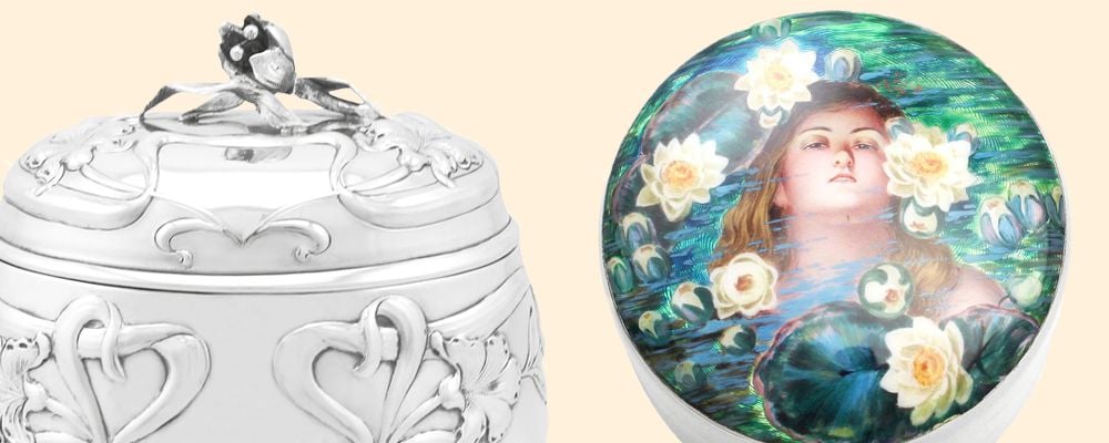 Art Nouveau Silver Boxes for sale