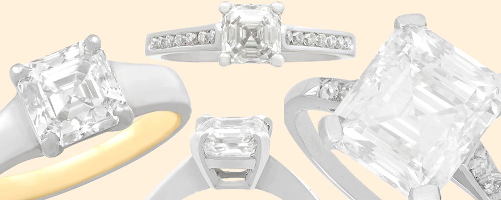 asscher cut diamond engagement ring