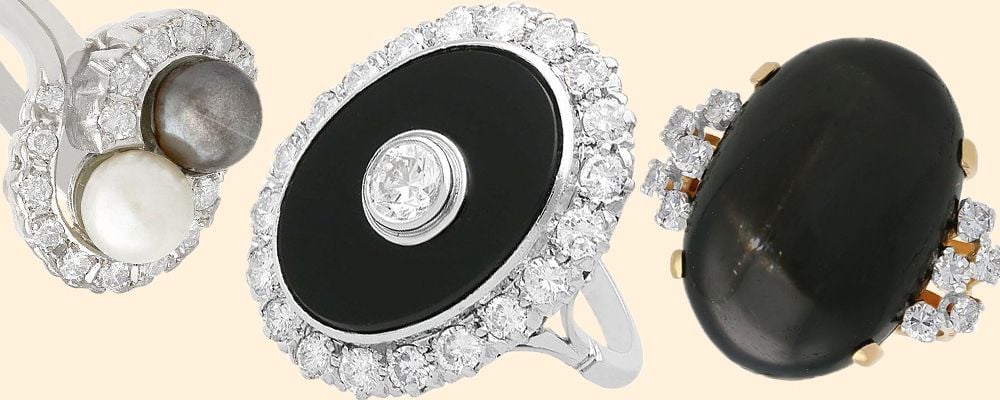 black engagement rings