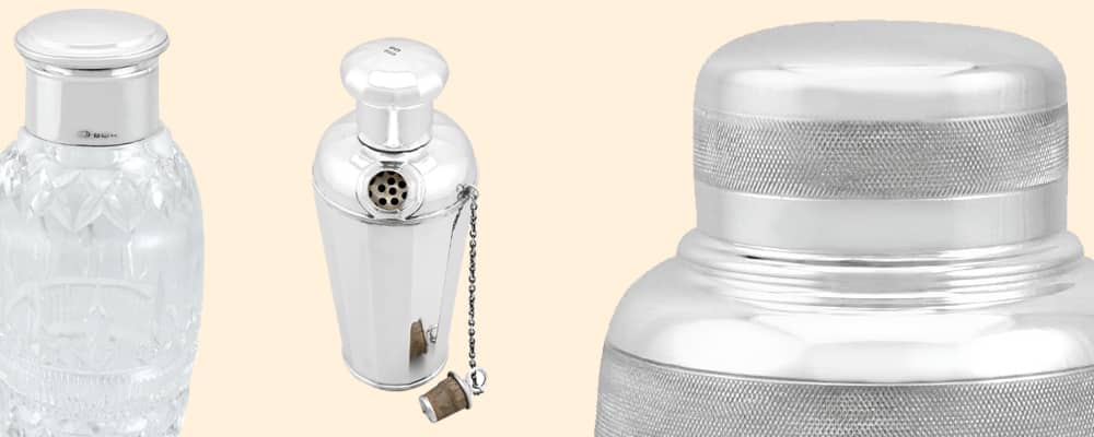 silver cocktail shakers for sale