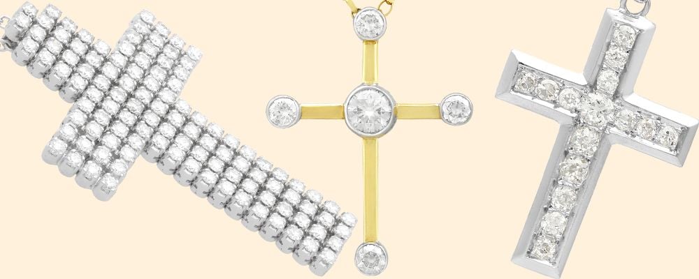 diamond cross pendants for sale