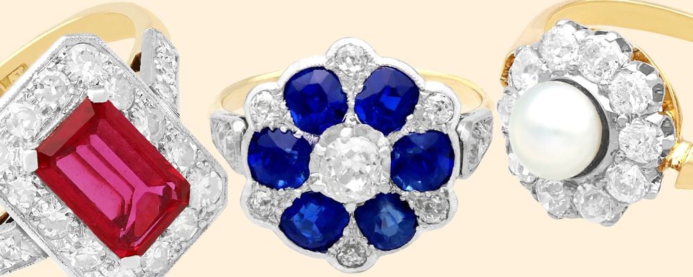 Edwardian Cluster Rings for Sale