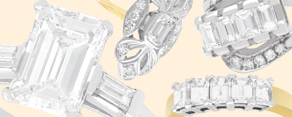 emerald cut diamond rings for sale