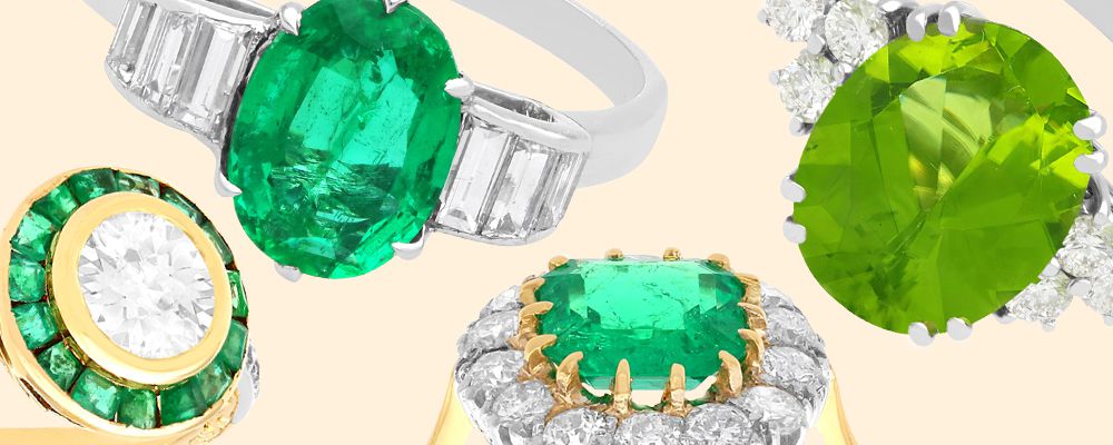 Green Engagement Rings for Sale
