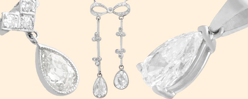Pear cut diamond necklaces