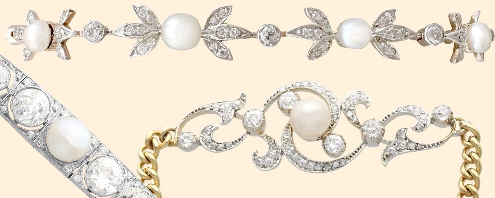 pearl and diamond bracelets for sale