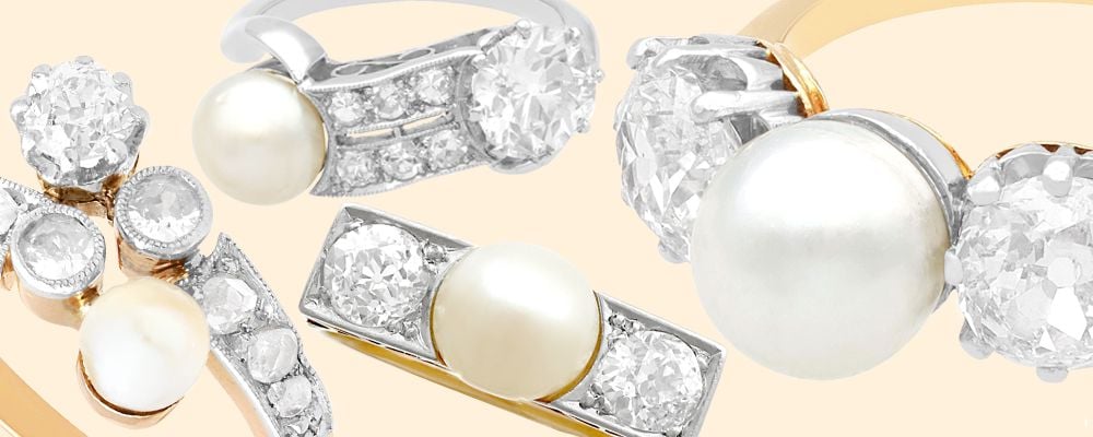 pearl wedding rings for sale