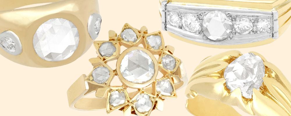 rose cut diamond rings for sale