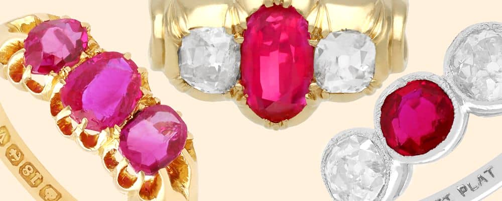 ruby trilogy rings for sale