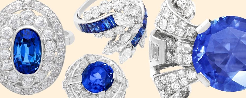 sapphire cocktail rings for sale