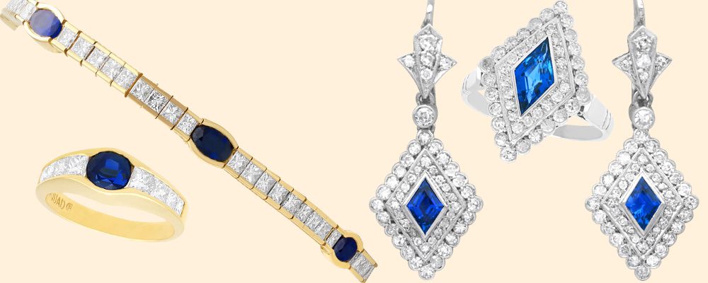 sapphire jewellery sets for sale