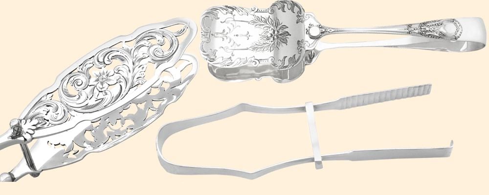 silver serving tongs for sale