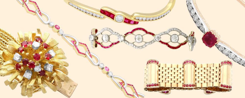 antique and vintage ruby bracelets for sale