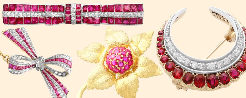 vintage ruby brooch for sale