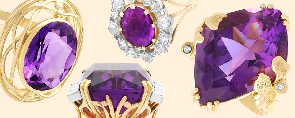 yellow gold amethyst rings for sale