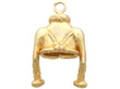 Antique Gold jacket Bracelet Charm reverse