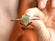 yellow gold and enamel Military Brooch