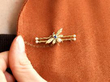 wearing sapphire diamond pearl insect brooch