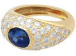 Oval Cut Sapphire and Diamond Ring in gold