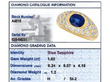 Oval Cut Sapphire and Diamond Ring grading card