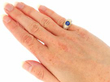 Oval Cut Sapphire and Diamond Ring wearing