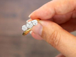 diamond trilogy ring in gold