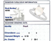 Cultured Pearl Ring grading card