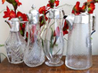 silver and glass jugs