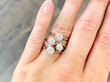 diamond rings stacked on finger