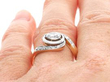 Antique diamond Twist Ring on finger