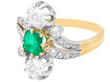 emerald and diamond Antique Twist Ring