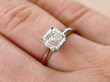 solitaire ring on finger