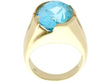 blue topaz yellow gold ring side