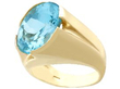 vintage blue topaz yellow gold ring