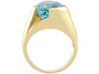 vintage blue topaz yellow gold ring side