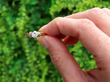 bezel set diamond engagement ring outside
