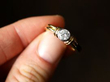 bezel set diamond engagement ring in gold