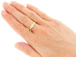 wearing bezel set diamond ring