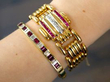 gemstone bracelets on wrist