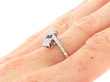 Diamond Twist Ring White Gold on hand