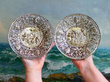 German Silver Gilt Tazzas