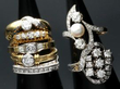gemstone rings stacked