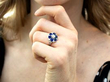 wearing Blue Sapphire and Diamond Ring